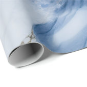 abstraktes Küstenmuster aus blauem Marmor Geschenkpapier (Rolleneckpunkt)