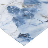 abstraktes Küstenmuster aus blauem Marmor Kurzer Tischläufer (Ecke)