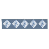 abstraktes Küstenmuster aus blauem Marmor Kurzer Tischläufer (Horizontal)