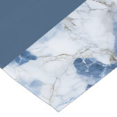 abstraktes Küstenmuster aus blauem Marmor Kurzer Tischläufer (Ecke)