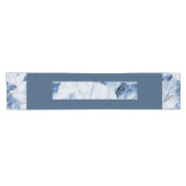 abstraktes Küstenmuster aus blauem Marmor Kurzer Tischläufer (Horizontal)