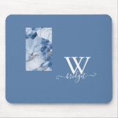 abstraktes Küstenmuster aus blauem Marmor Mousepad (Vorne)