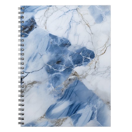 abstraktes Küstenmuster aus blauem Marmor Notizblock (Vorderseite)