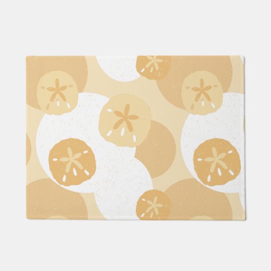 Abstraktes Küstenmuster mit Sand-Dollar-Sand Fußmatte (Vorderseite)