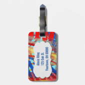 abstraktes Lackdesign mit abgeschrägten Anhängern Gepäckanhänger (Rückseite vertikal)