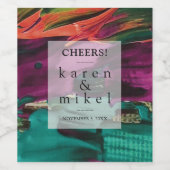 Abstraktes Lackieren des Hochzeitsweinetiketts Weinetikett (Einzelnes Label)