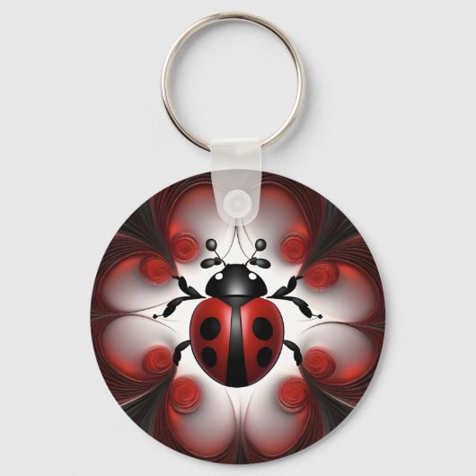 Abstraktes Ladybug Art Design, Schlüsselanhänger (Vorderseite)