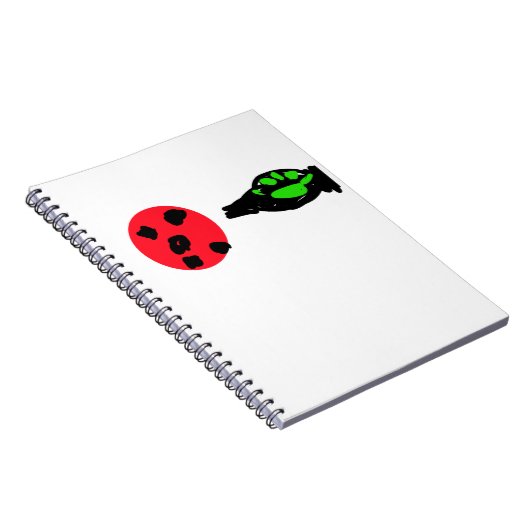 Abstraktes Ladybug- und Paw-PrintNotebook Notizblock (Rechte Seite)