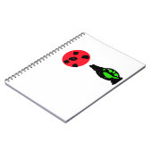 Abstraktes Ladybug- und Paw-PrintNotebook Notizblock (Linke Seite)