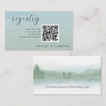 Abstraktes Lake & Trees Sage Green Wedding-Registe