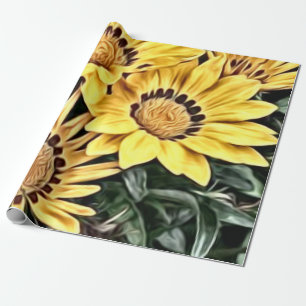 Abstraktes Land Gelb Daisy Geschenkpapier