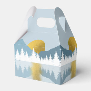 Abstraktes Landschaft Goldenes Winter-Sonnenunterg Geschenkschachtel