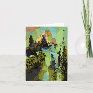 Abstraktes Landschaft Leer Notiz Karte