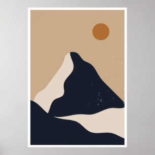 Abstraktes Landschaftsgebirge Poster