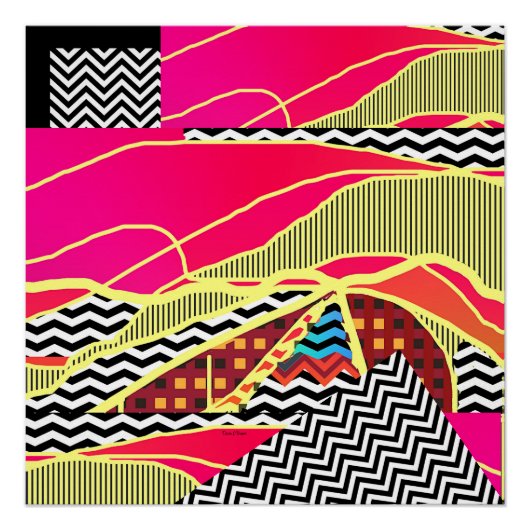 Abstraktes Landschaftsglanzposter Poster (Vorderseite)