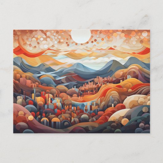 Abstraktes Landschaftstal VS Bergiller Postkarte (Vorderseite)