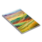 Abstraktes Landschaftstal Wiesen Hintergrund Notizblock (Rechte Seite)