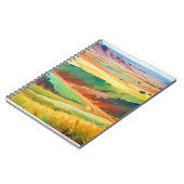 Abstraktes Landschaftstal Wiesen Hintergrund Notizblock (Linke Seite)