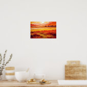 Abstraktes Landschaftstal Wiesen Hintergrund Poster (Küche)