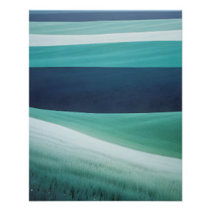 Abstraktes Landschaftstal Wiesen Hintergrund Poster