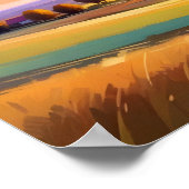 Abstraktes Landschaftstal Wiesen Hintergrund Poster (Ecke)