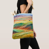 Abstraktes Landschaftstal Wiesen Hintergrund Tasche (Von Nahem)
