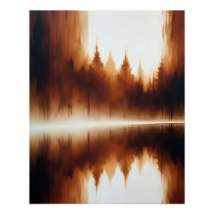 Abstraktes Landschaftswaldplakat im Hintergrund Poster