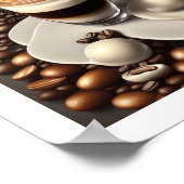 Abstraktes Latte-Macchiato-Kaffeepapster Poster (Ecke)