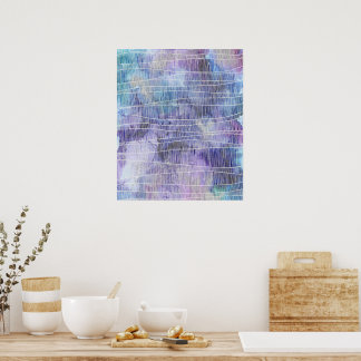 Abstraktes Lavendel-Alkohol-Tinte mit feinen Linie Poster