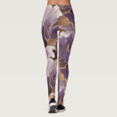 abstraktes Lavendel und Gold Leggings (Rückseite)