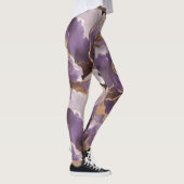 abstraktes Lavendel und Gold Leggings (Rechts)