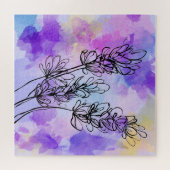 Abstraktes Lavendel Wasserfarbenpuzzle Puzzle (Horizontal)