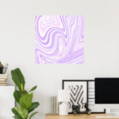 Abstraktes Lavendel-Wavy-Stripe-Malen Poster (Heimbüro)