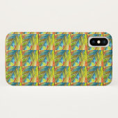 Abstraktes Leaf Design Gelb Blau Case-Mate iPhone Hülle (Rückseite (Horizontal))