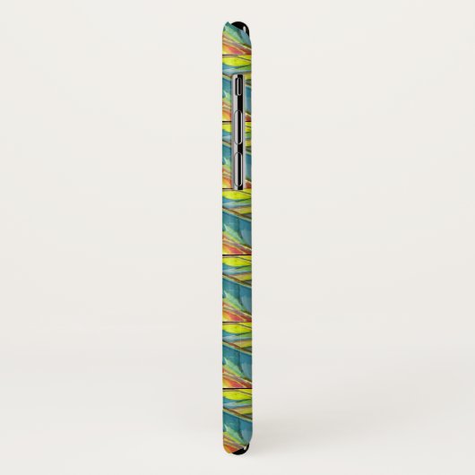 Abstraktes Leaf Design Gelb Blau Case-Mate iPhone Hülle (Hinten/Links)