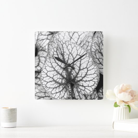 Abstraktes Leaf Quadratische Wanduhr (Zuhause)