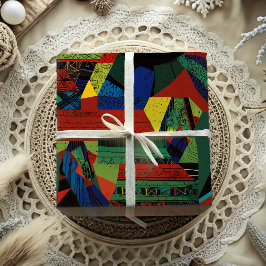 Abstraktes, lebendiges, afrikanisches Geschenk Geschenkpapier