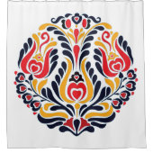 Abstraktes, lebendiges Blumendesign Duschvorhang (Vorderseite)