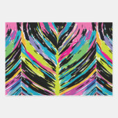 Abstraktes, lebendiges Multicolor Tropenblatt Geschenkpapier Set (Vorderseite 3)