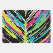 Abstraktes, lebendiges Multicolor Tropenblatt Geschenkpapier Set (Vorderseite)