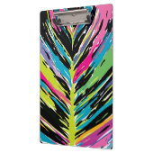 Abstraktes, lebendiges Multicolor Tropenblatt Klemmbrett (Links)