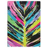 Abstraktes, lebendiges Multicolor Tropenblatt Klemmbrett (Rückseite)