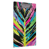 Abstraktes, lebendiges Multicolor Tropenblatt Klemmbrett (Rechts)