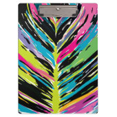 Abstraktes, lebendiges Multicolor Tropenblatt Klemmbrett (Vorderseite)