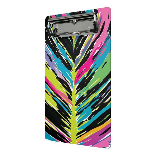 Abstraktes, lebendiges Multicolor Tropenblatt Mini Klemmbrett (Gewinkelt2)