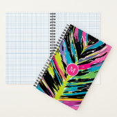 Abstraktes, lebendiges Multicolor Tropenblatt Notizblock (Innen)