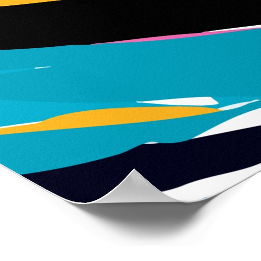 Abstraktes, lebendiges Multicolor Tropenblatt Poster (Ecke)