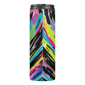 Abstraktes, lebendiges Multicolor Tropenblatt Thermosbecher (Rückseite)