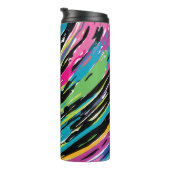 Abstraktes, lebendiges Multicolor Tropenblatt Thermosbecher (Nach rechts gedreht)