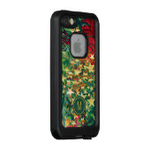 Abstraktes, lebendiges Red Green Gold Stars Monogr LifeProof iPhone Hülle (Hinten/Rechts)